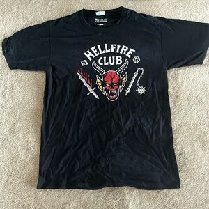 Netflix, youth small, Stranger Things, hellfire club, black T-shirt, trendy